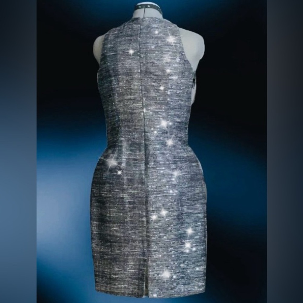 Carmen Marc Valvo sequined shift cocktail dress Sz 4 - Picture 2 of 3